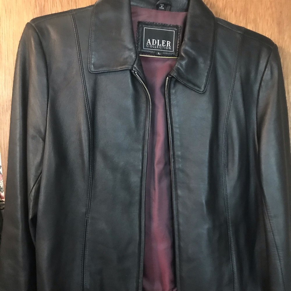 Adler Black Leather Coat